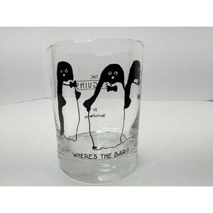 Vintage Buck Wilson The Penguins USA Whiskey Glass Where’s The Bar